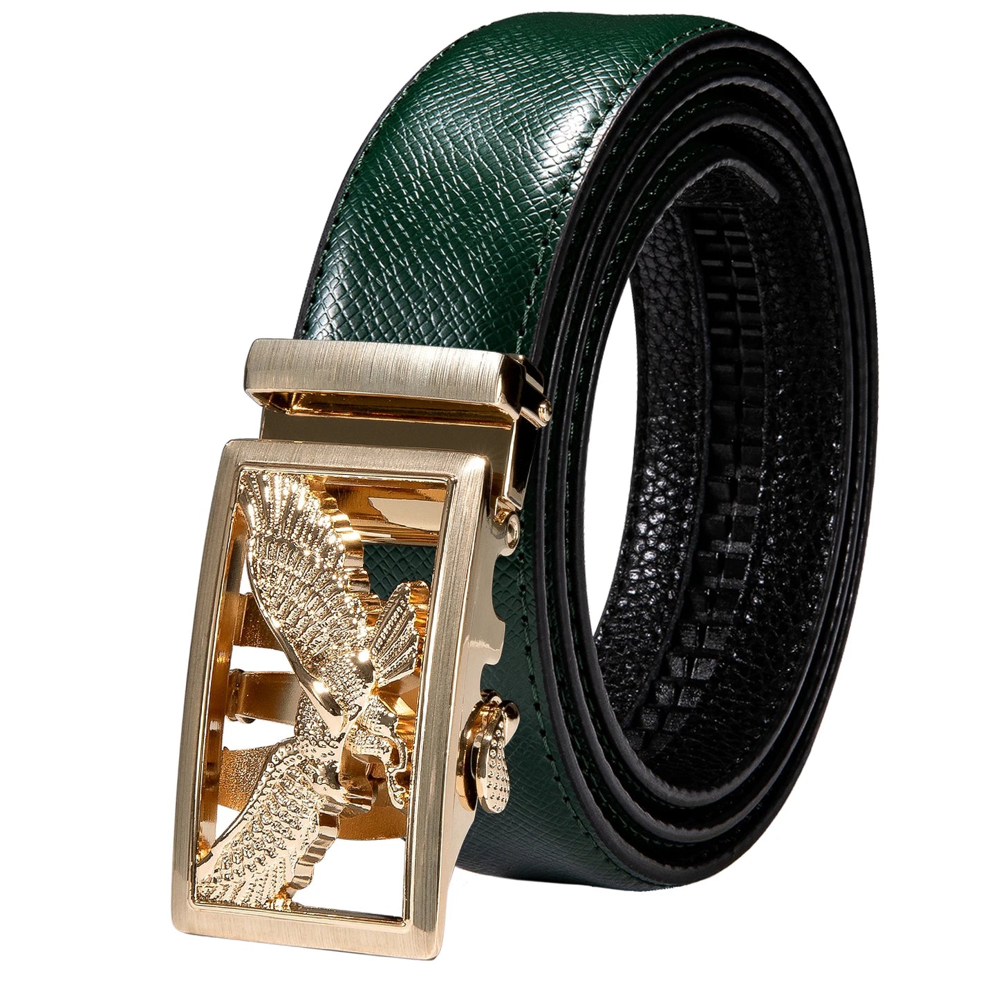 M&T Wear - Luxury Gold Buckle Cowskin Genuine Leather Belt