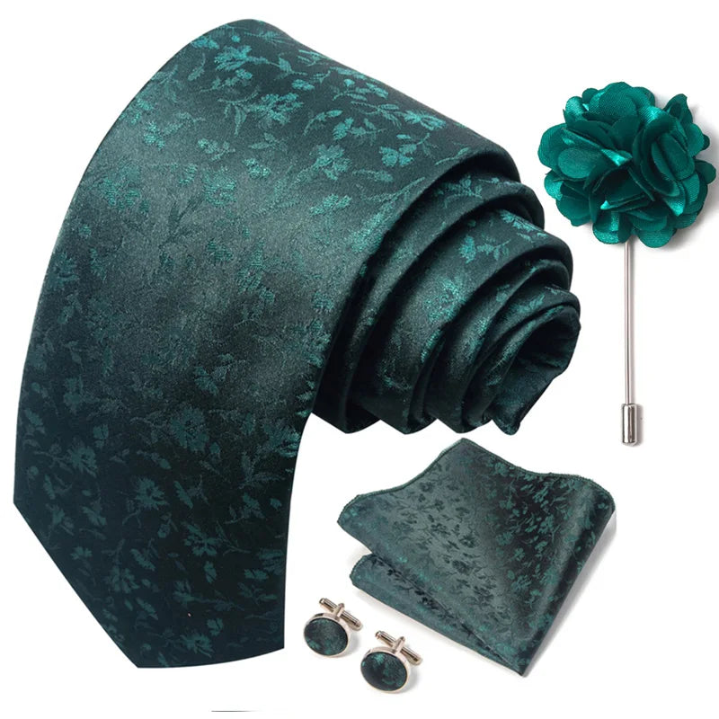 M&T Wear - Luxury Paisley Floral Tie & Accessory Set