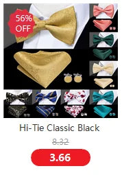 Hi-Tie 60 Color Classic Bow Ties for Men Silk Butterfly Pre-Tied Male Bowtie Pocket Square Cufflinks Set Jacquard Paisley Floral