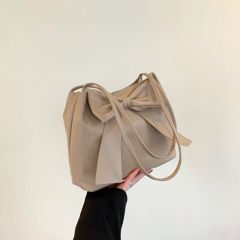 M&T Wear - Women’s Bow-Tie High-Capacity Underarm Bucket Bag