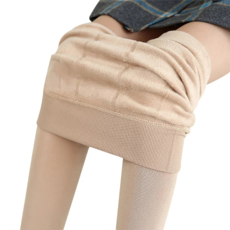 M&T Wear - Winter Women Solid Warm Leggings with High Waist and Fleece