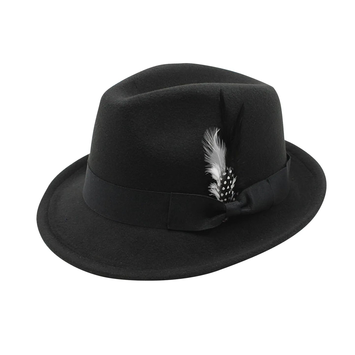 M&T Wear - Elegant Feather Felt Jazz Top Hat