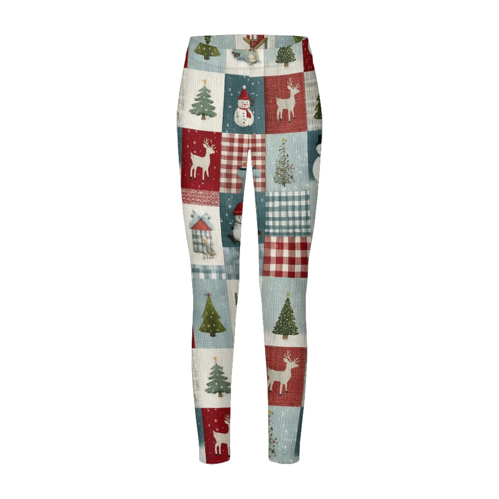 M&T Wear - Winter Snowflake & Checkered Warm Leggings