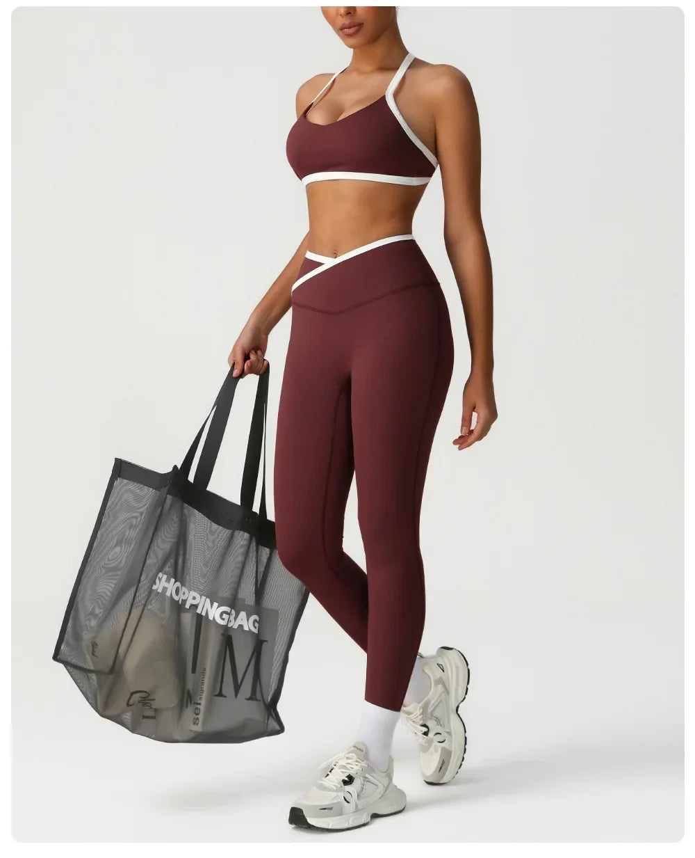 M&T Wear - Women's Tracksuit 2 Pieces Yoga Set Workout Fitness Suit Running Sportswear Gym Clothing High Waist Leggings Bra Sports Suits