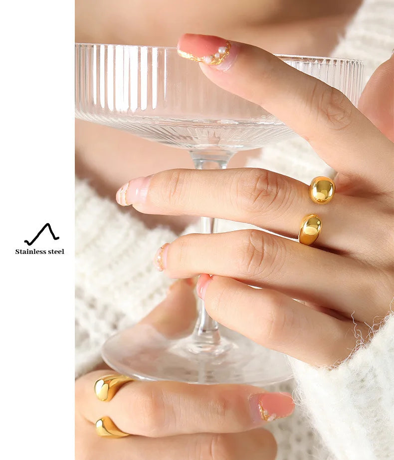 M&T Wear Minimalist Open Circle Ring – Adjustable Stainless Steel Jewelry for Women