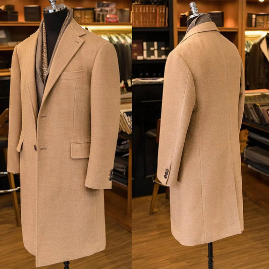 M&T Wear - Men's Retro Wool Blend Long Winter Overcoat