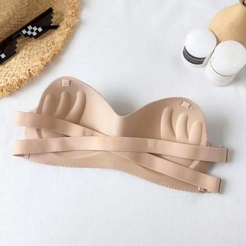 M&T Wear - Seamless, Strapless Push-Up Invisible Bra for Women