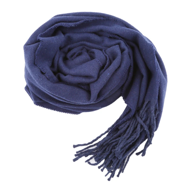 M&T Wear - Wool Scarves Winter Soft Warm Cashmere Shawl Thickened Long Tassel Shawl Warm Scarf Fashion Solid Color Women Man Scarf