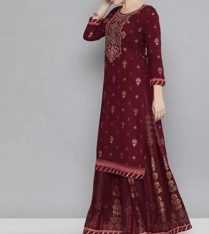 M&T Wear -  Elegant Polyester Kurta for Women – Traditional Indian & Pakistani Style