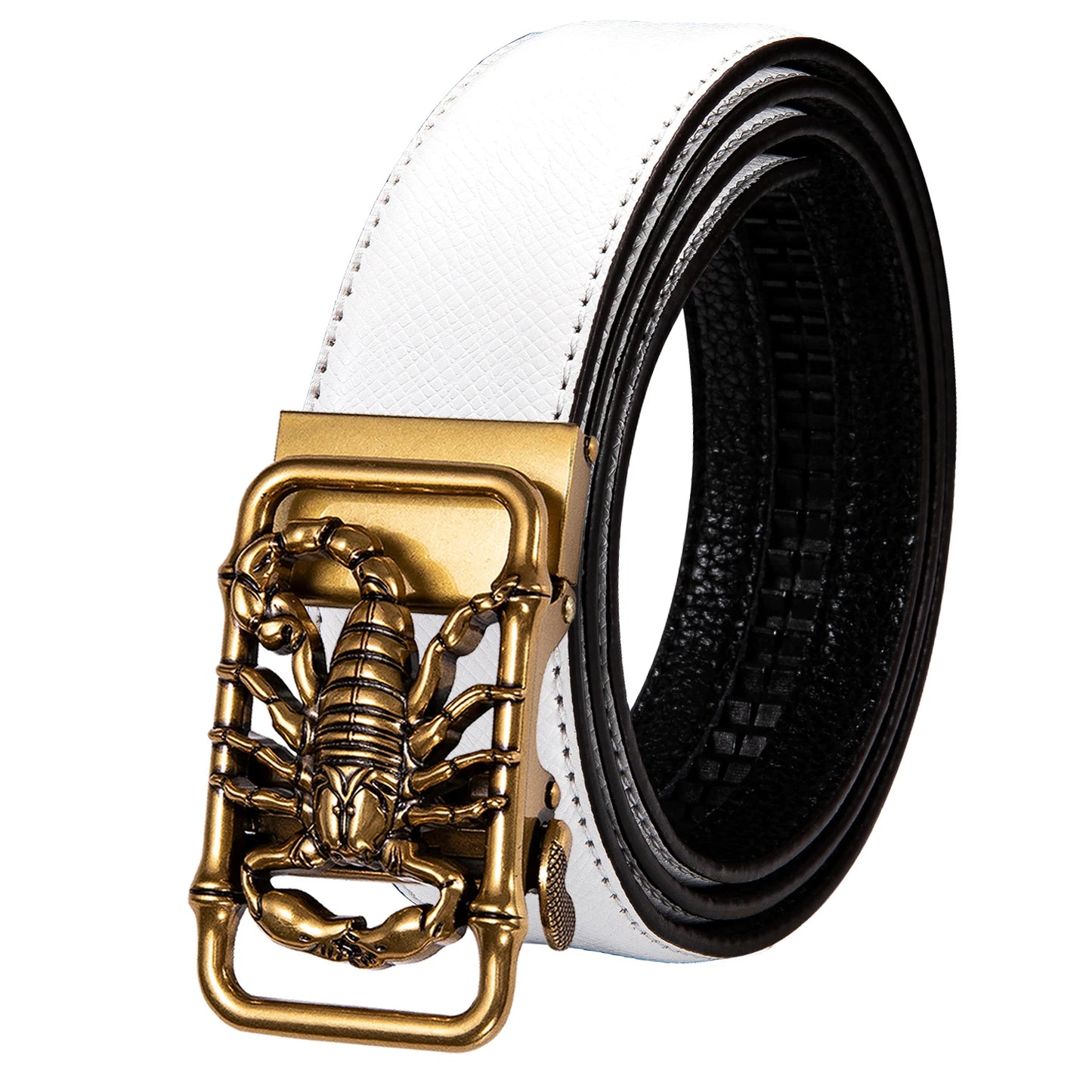 M&T Wear - Luxury Gold Buckle Cowskin Genuine Leather Belt