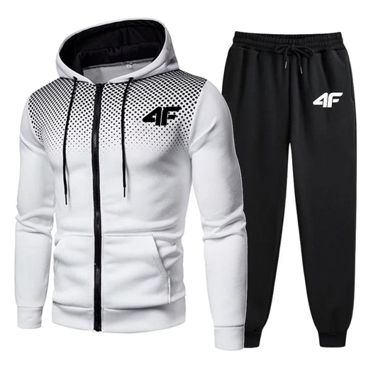 M&T Wear - Men's Tracksuits Casual Round Dot Zipper Sweatshirt &  Jogging Pants 2 Piece Set Print High Quality Hooded Jacket Suit Clothing 2025
