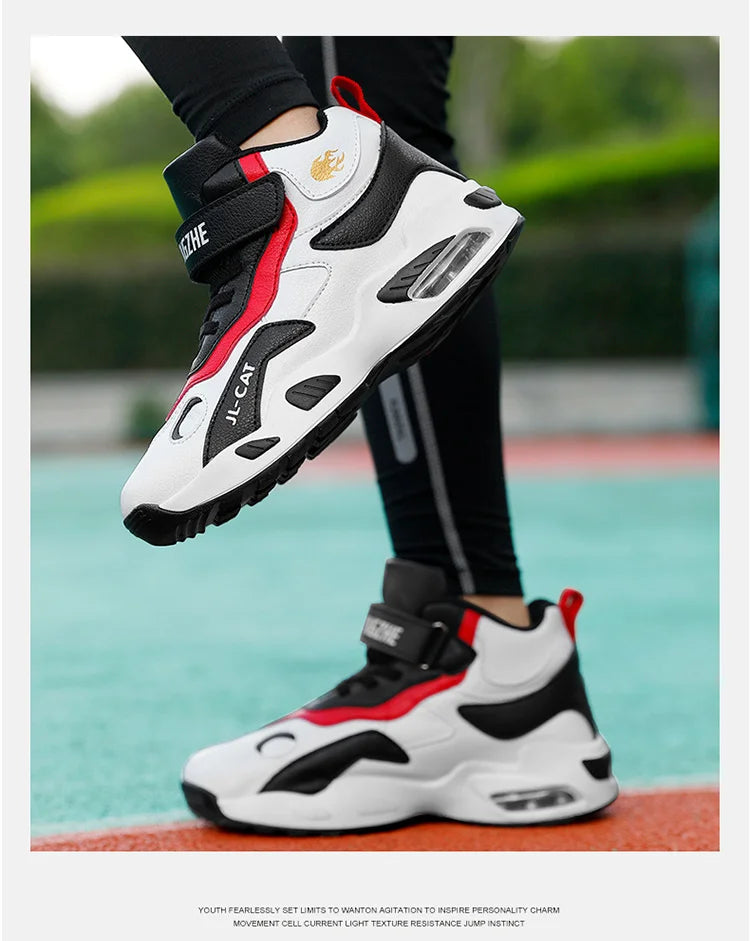 M&T Wear - Kids Basketball Shoes Boys Student Sports Shoes School Daily Outdoor Running Sneakers High Top Children Basketball Sneakers