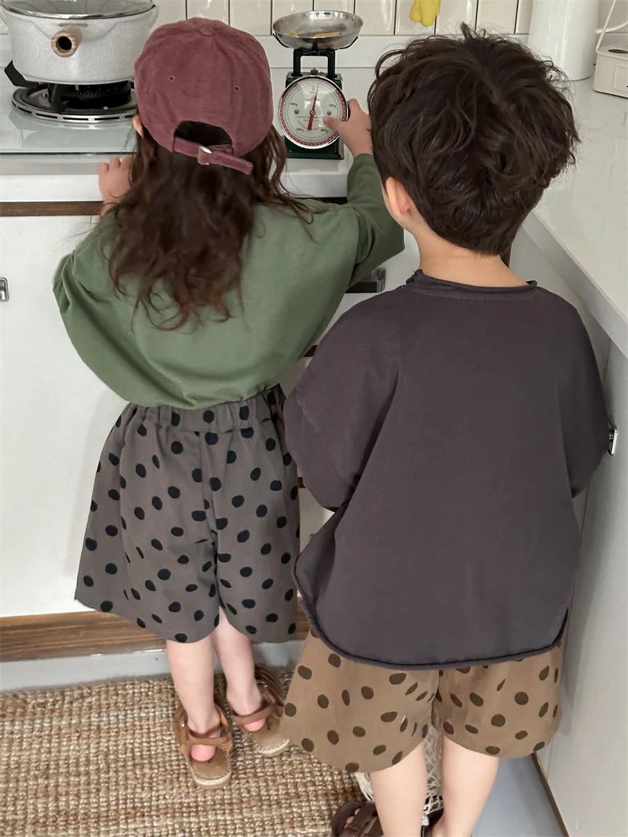 M&T Wear - Korean Children's Clothes 2025 Kids Boys 0-3Y Baby Girls Cotton Solid Color Long Sleeve Loose Fit Base Layer Soft Wear Top