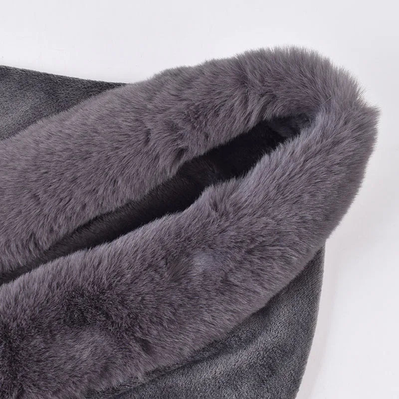 M&T Wear - Winter New Solid Color Shawl Warm Women's Wool Neck Scarf Shawl Dual purpose Thickened Dress Shawl
