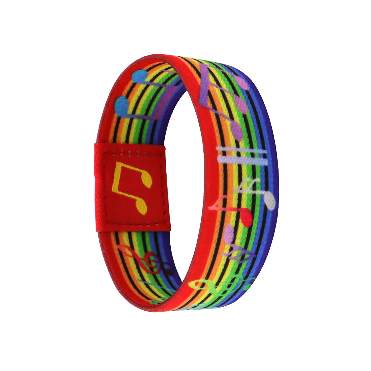 M&T Wear Musical Notes Rainbow Elastic Bracelet – Unisex Sport Wristband