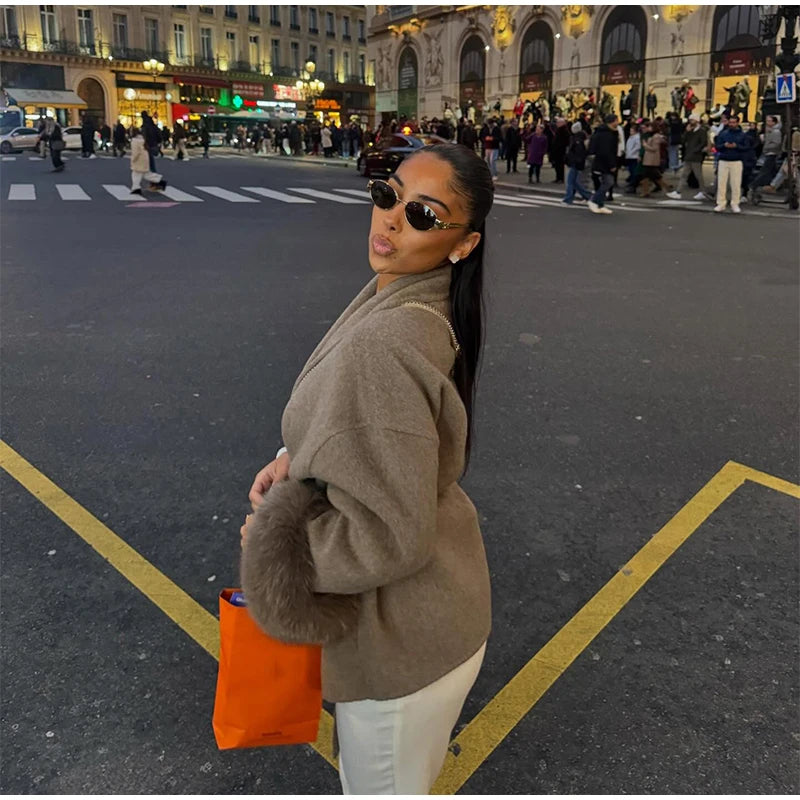 Elegant Solid Long Overcoat Women Turn-down Collar Lace Up Full Sleeve Classic Warm Coat 2025 New Lady Autumn Winter Casual Wear