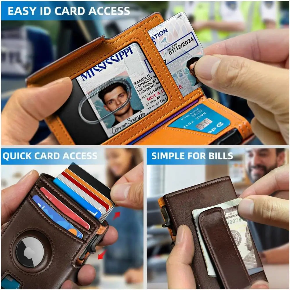 M&T Wear - Men’s Slim RFID Front Pocket Wallet with Money Clip & Coin Pocket