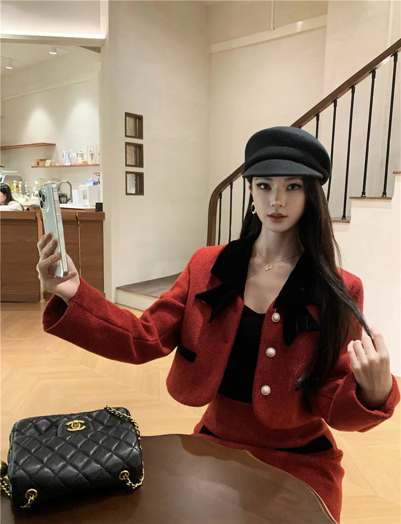 M&T Wear - Sweet Fashion Thickened 2-Piece Skirt Set