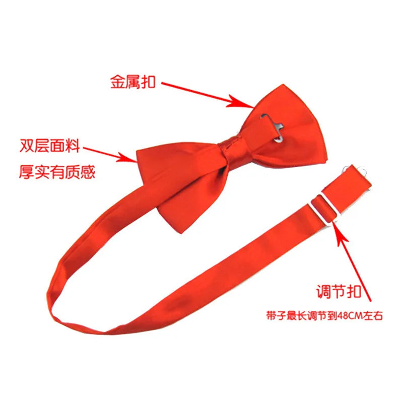 Classic Men Bowtie Boys Grils Children Bow Tie Fashion Solid Color Green Red Black White Green Wedding Ties Accessories
