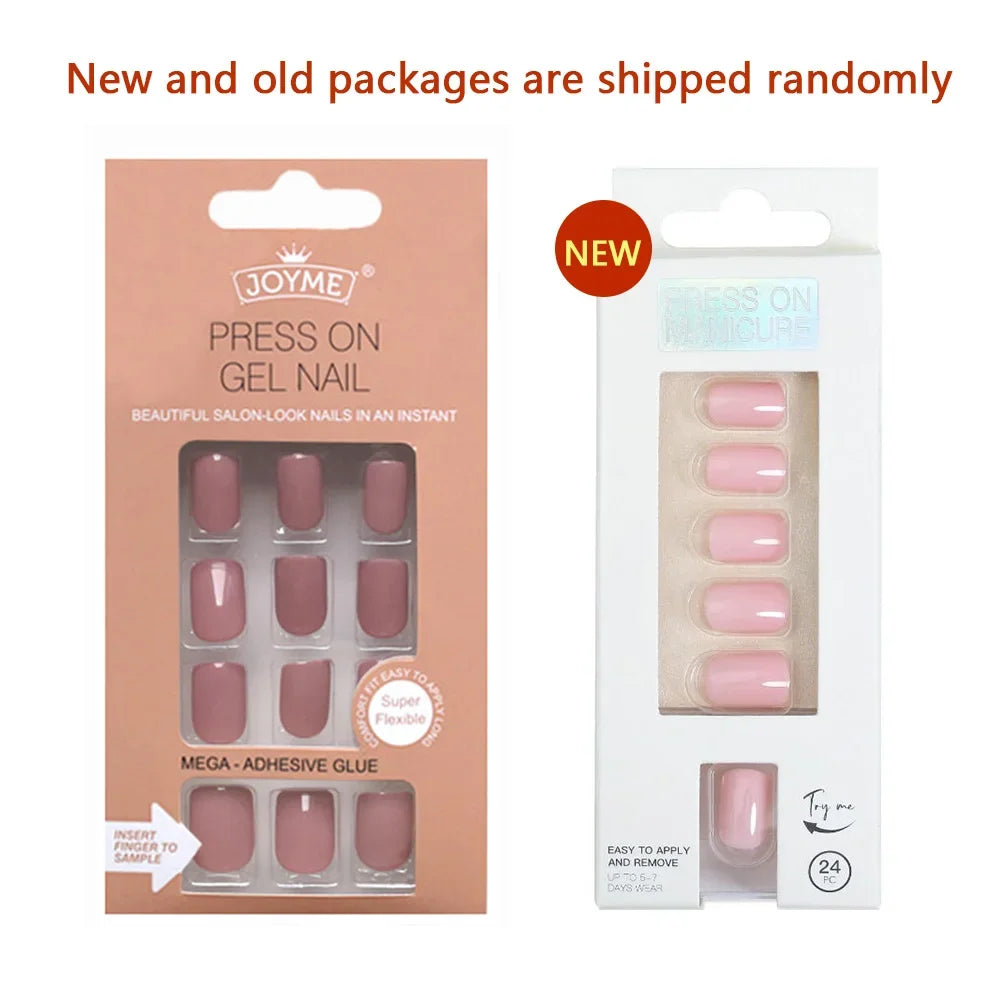 M&T Wear – 24PCS Coffin & Square Press-On Nails with Glue Stick