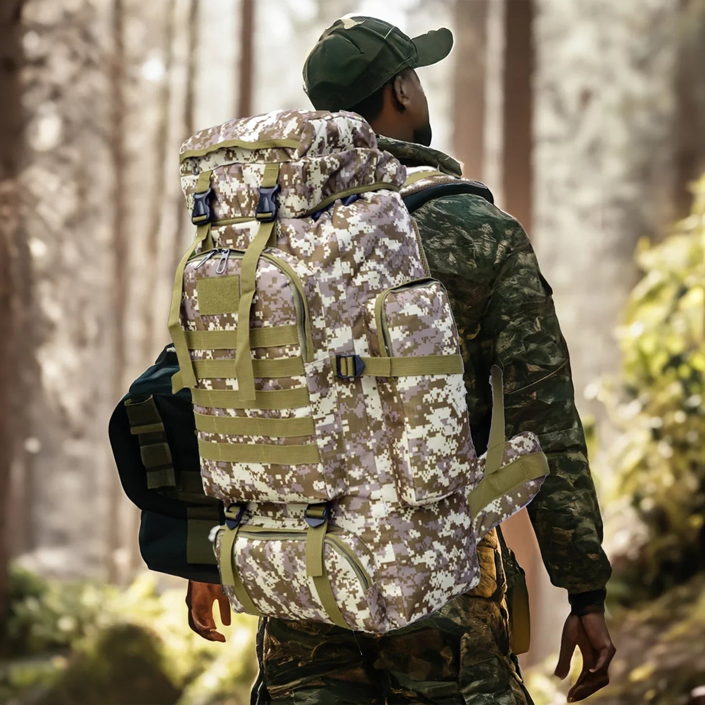 M&T Wear - 80L/100L Expandable Tactical Mountaineering Hiking Backpack