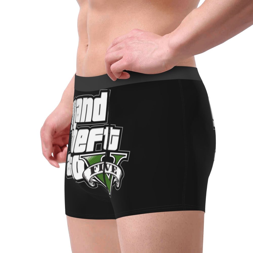 M&T Wear - Custom Grand Theft Auto Adventure Game Underwear Men Breathable GTA Boxer Briefs Shorts Panties Soft Underpants For Homme
