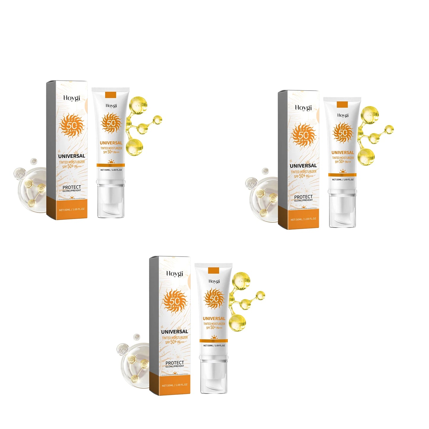 Sunscreen Cream Foundation Face Sun Block Isolation UV Protector Skin Refresh Moisturize Oil Control Waterproof Spf50+ Sunscreen