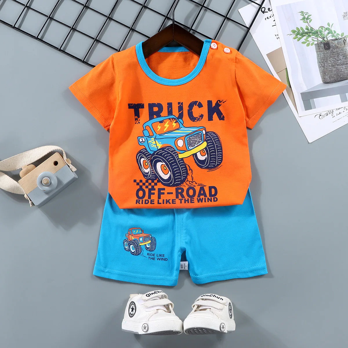 M&T Wear - Fashion Kids Clothes Boys Girls Sets Top Shorts 2PCS 100% Cotton Soft Summer Children Baby Cloths T-shirt Shorts Toddler Suit