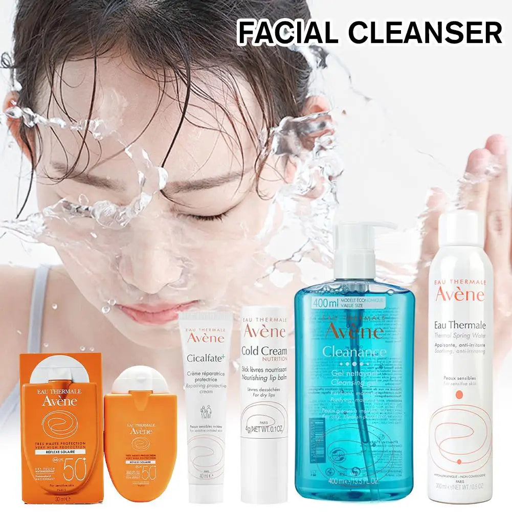 Avene Facial Cleanser SPF 50+ Sunscreen Deep Cleansing Whitening Cold Cream Removes Face Dirt Moisturizing Gel Skin Care