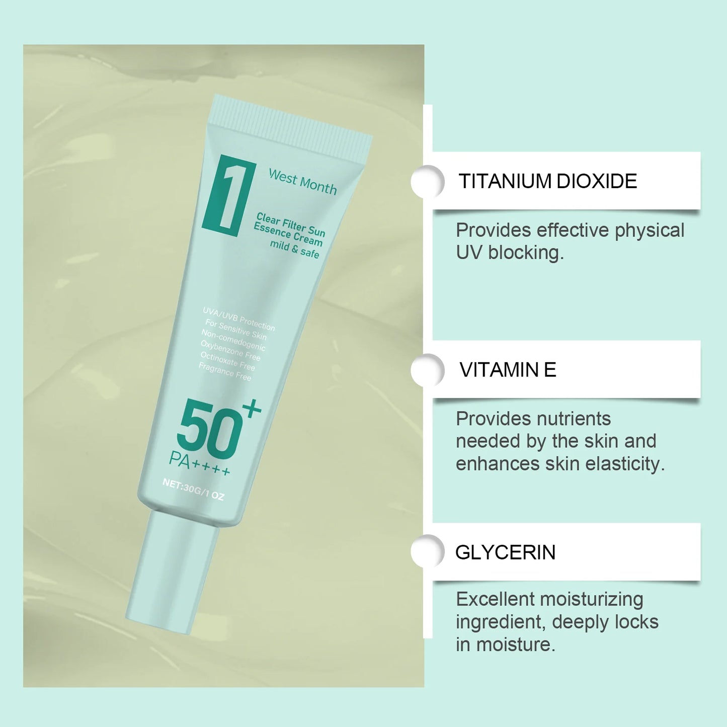 Anti Sun Cream SPF50 UV Defense Broad Spectrum Sunlight Protection Reduce Redness Hydrating Waterproof Prevent Sunburn Sunscreen