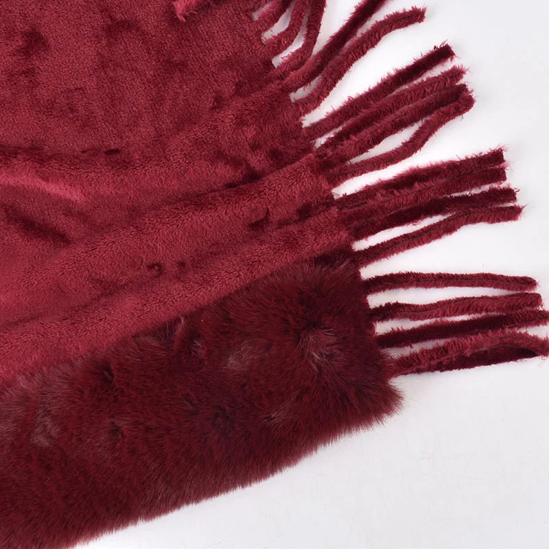 M&T Wear - Winter New Solid Color Shawl Warm Women's Wool Neck Scarf Shawl Dual purpose Thickened Dress Shawl