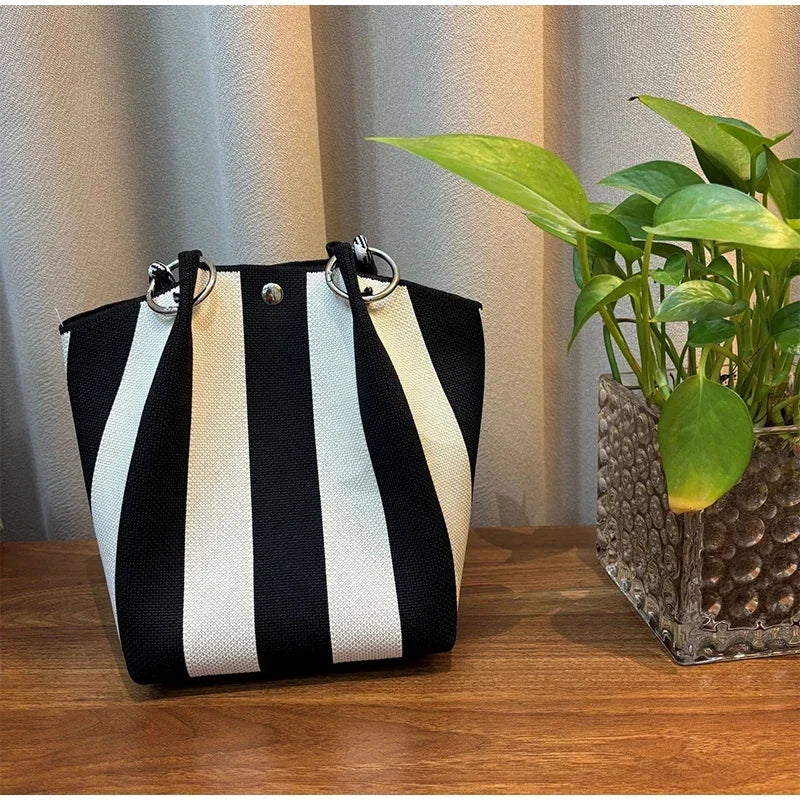 M&T Wear - Women’s Woven Crochet Dumpling Bucket Bag