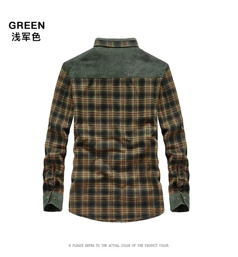 M&T Wear - Men's Windproof Plaid Fleece Shirt Jacket