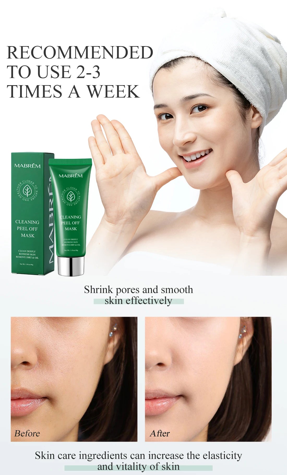 Deep Cleansing Mask Blackhead Remover Tear Pull Face Masks Moisturizing Oil Control Shrink Pore Improve Rough Skin Mud Mask