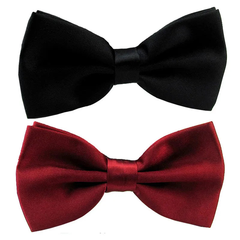 Classic Men Bowtie Boys Grils Children Bow Tie Fashion Solid Color Green Red Black White Green Wedding Ties Accessories