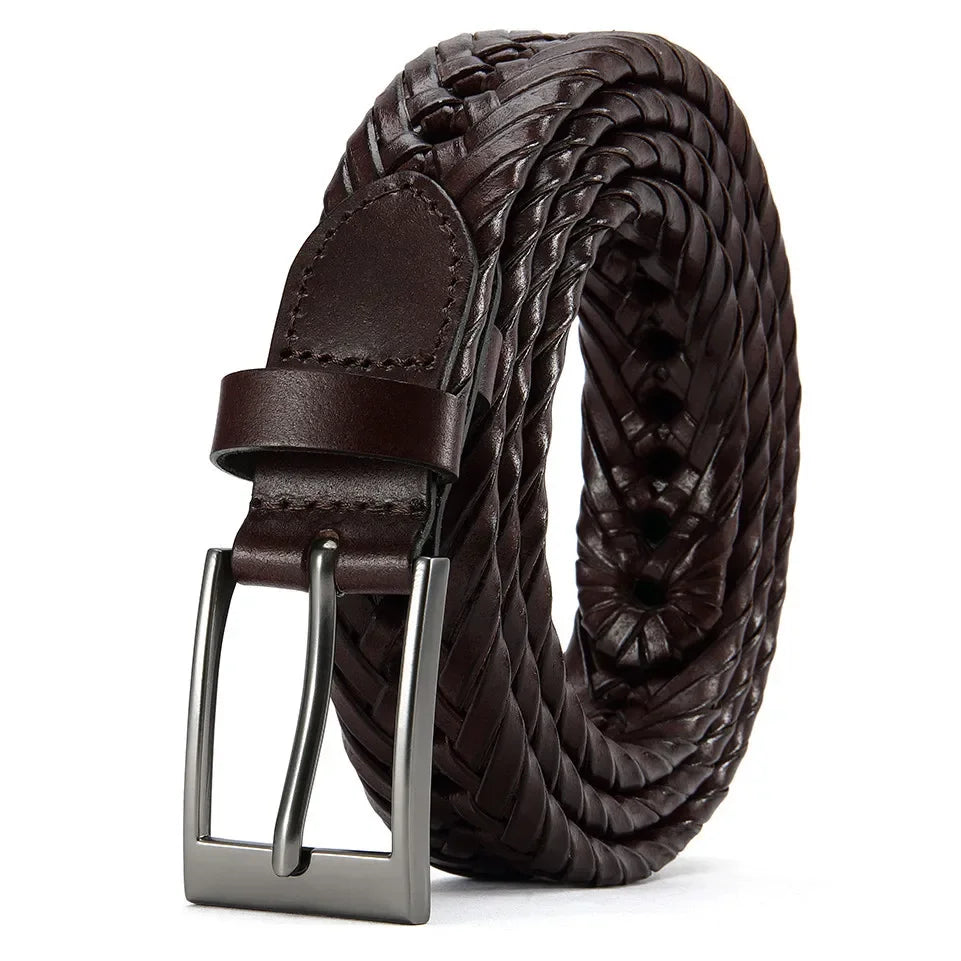 M&T Wear - Braided 100% Genuine Leather Pin/Automatic Belt