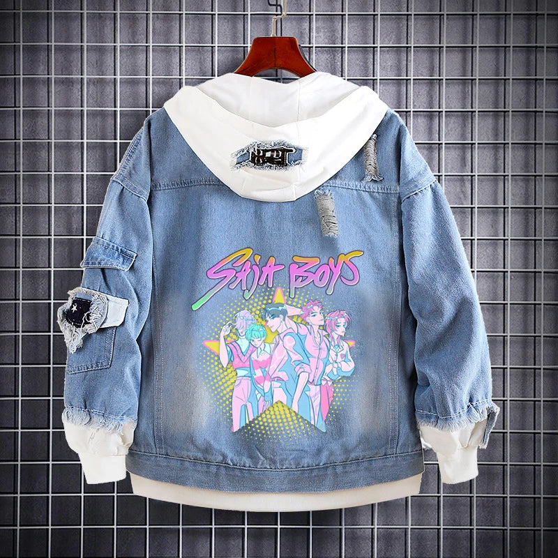 M&T Wear - Kids Denim Jacket Anime Kpop Demon Hunter Saja Boys New Autumn Sweatshirts Hooded Coats Fashion  Adult Casual Streetwear Clothes