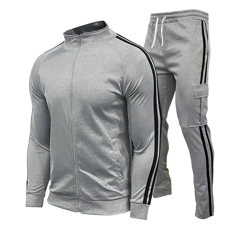 M&T Wear - Men's Tracksuit Casual Joggers Hooded Sportswear Jackets And Pants 2 Piece Sets Hip Hop Running Sports Suit