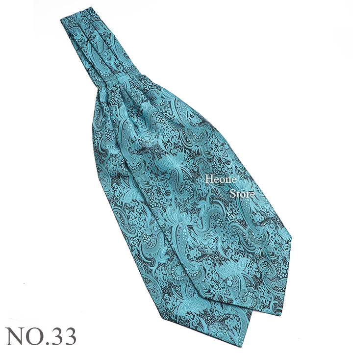 Luxury Mens Scarf Tie Solid Color Dot Geometric Pattern Floral Jacquard Woven Polyester Silk Ascot Cravat Tuxedo Suit Shirt Gift