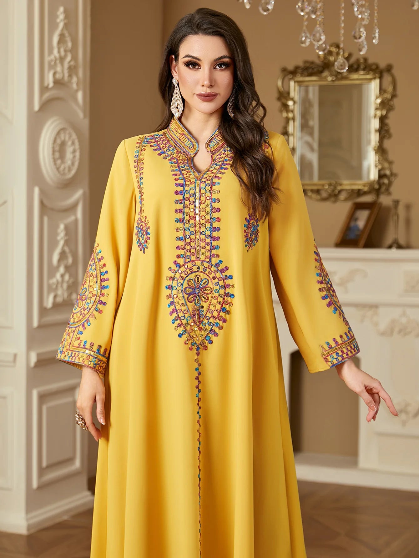 M&T Wear - Pakistani Women's Embroidered Loose abaya Dresses Elegant Casual Kaftan