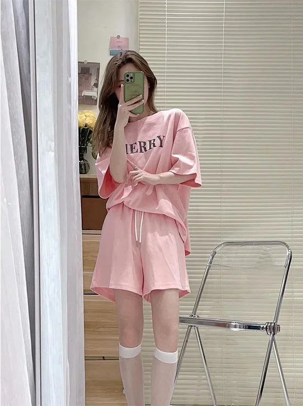 M&T Wear - Casual Tracksuit Woman Shorts Stylish Short Sets for Women 2 Pieces Classic Summer Fashion 2024 Top and Bottom New in Matching