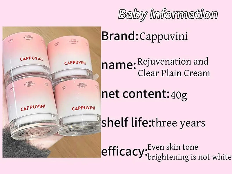 CAPPUVINI's radiant and clear natural cream with a creamy skin base creates a refreshing and smooth makeup look