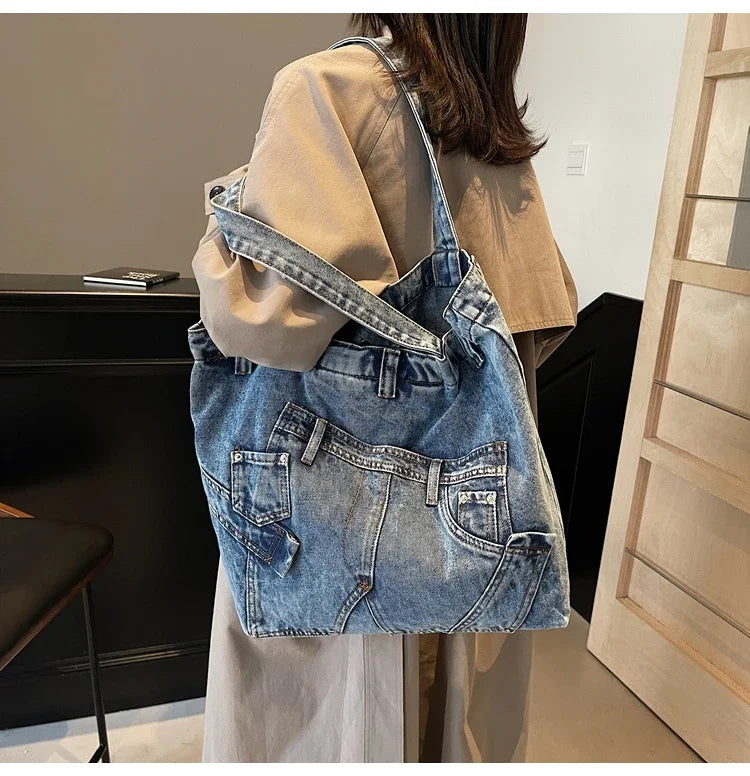 M&T Wear - 2025 Retro Denim Tote Bag for Women