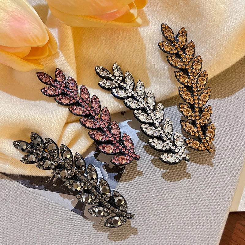 M&T Wear - Elegant Sparkling Wheat Hair Clips 2/4pcs Rhinestone Hair Accessories