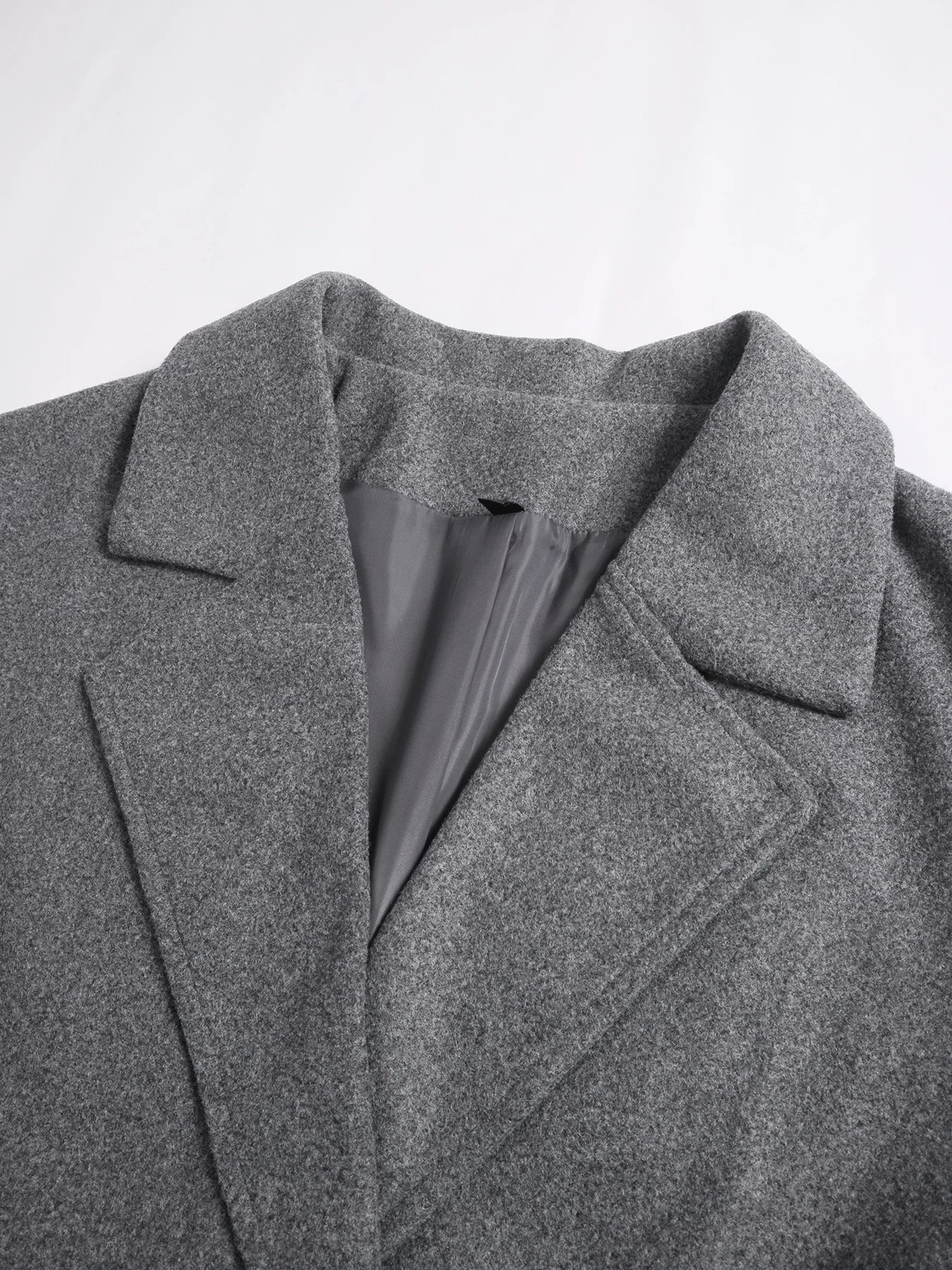 M&T Wear - Casual Loose-Fitting Long Woolen Coat with Double Button Front