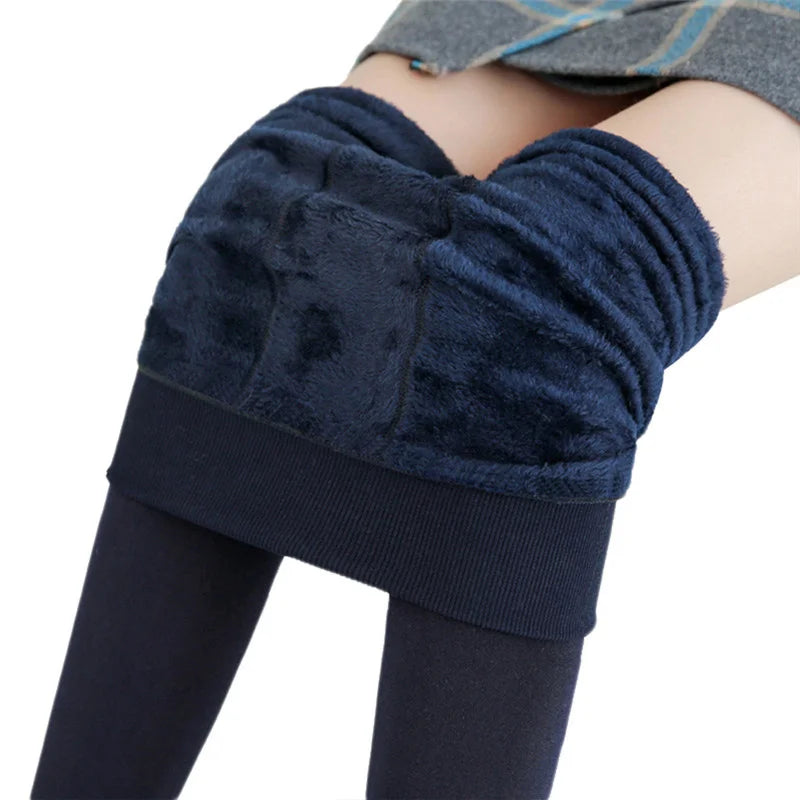 M&T Wear - Winter Women Solid Warm Leggings with High Waist and Fleece