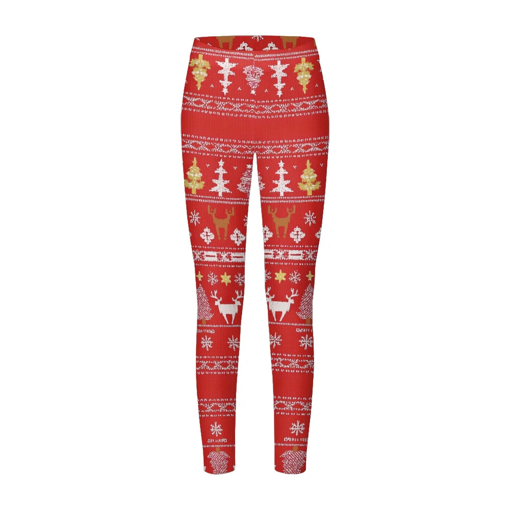 M&T Wear - Winter Snowflake & Checkered Warm Leggings