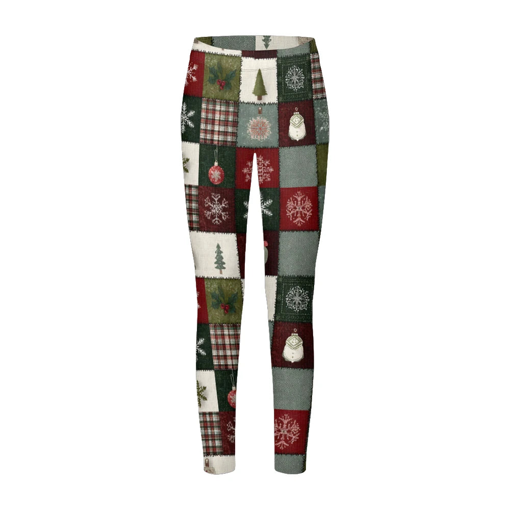 M&T Wear - Winter Snowflake & Checkered Warm Leggings