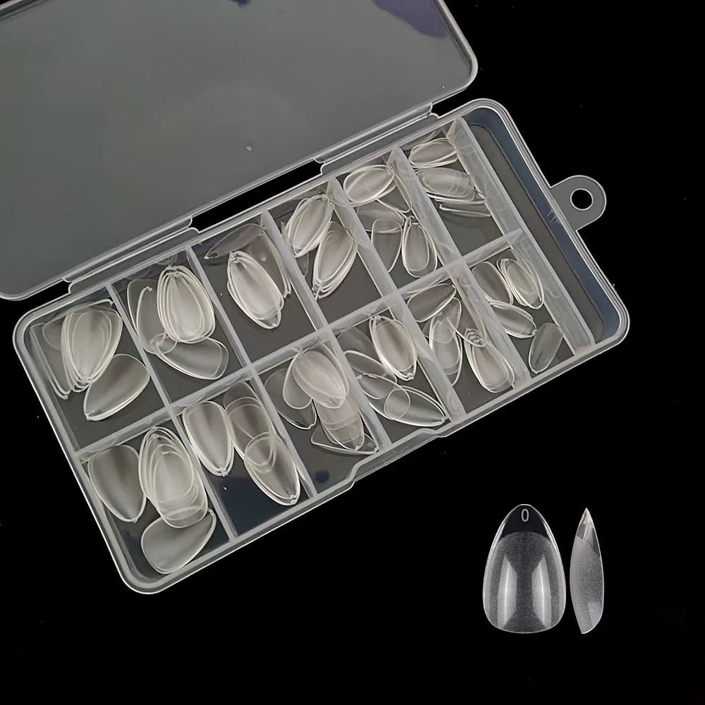 M&T Wear – 100PCS Claw-Shaped Full-Cover False Nails | Glossy White, Red, Orange & Natural