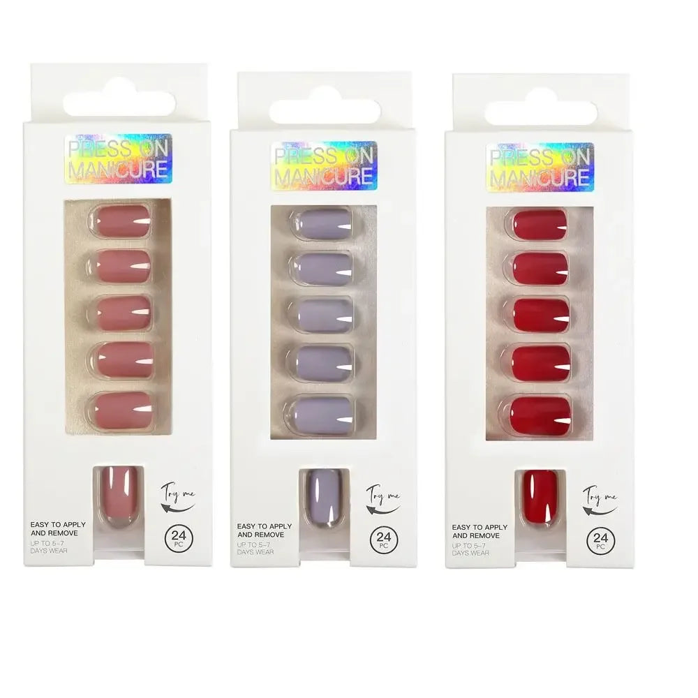 M&T Wear – 24PCS Coffin & Square Press-On Nails with Glue Stick